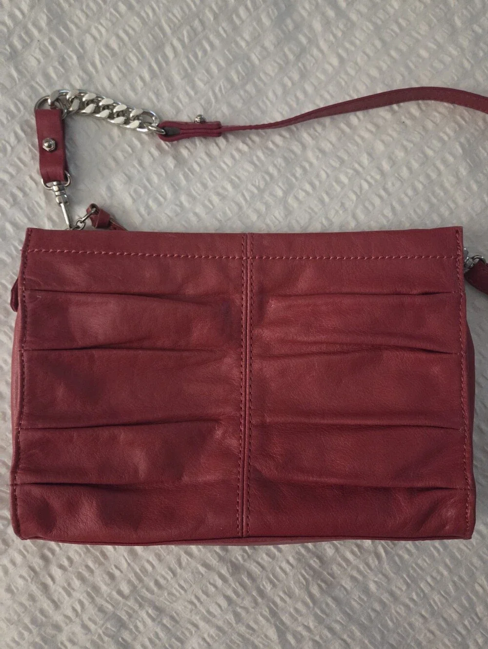 Y2K The SAK Classic Red Leather Crossbody Bag